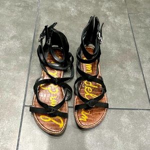 Sam Edelman strappy black flats - size 10